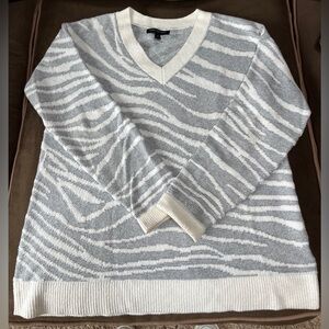 Banana Republic Zebra Print V-Neck Sweater